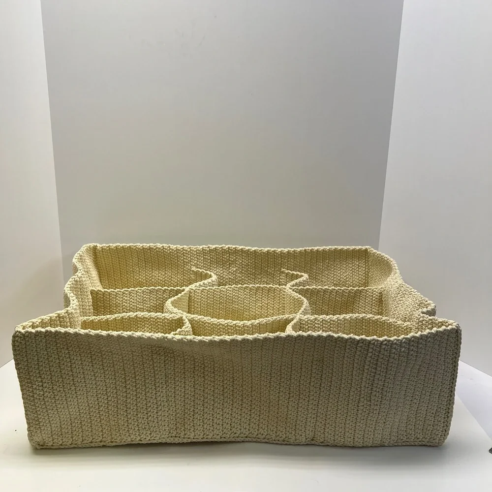 IKEA Komplement Drawer Organizer Cream Woven 9 Compartment Storage Basket